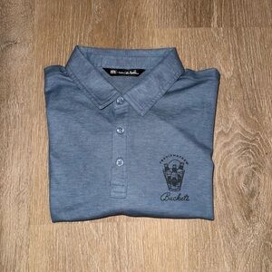 Travis Mathew Blue Golf Polo Waste Management TPC Scottsdale